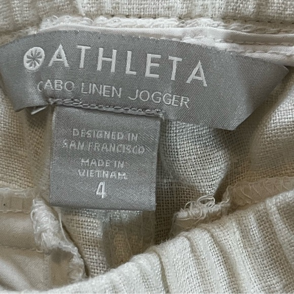 Athleta Cabo Linen Jogger Pants White 4 - Picture 15 of 16